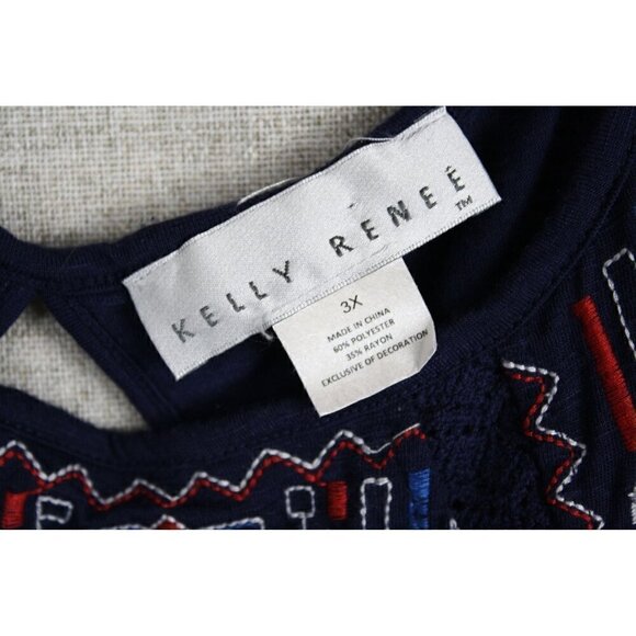 Kelly Renee Cold Shoulder Embroidered Front Tunic Top Size Size 3x - Picture 2 of 4